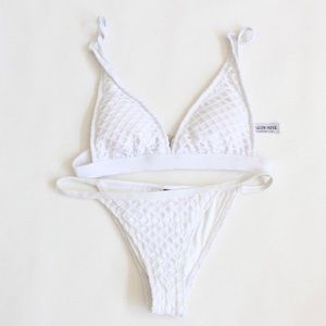 Fashion Nova Risk Fishnet Bikini Set Cheeky